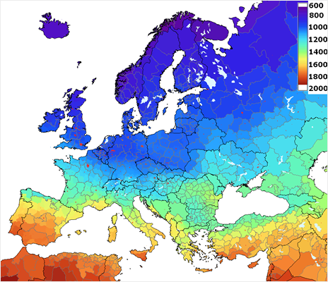 irragiamento Europa FV PRIVATI E AZIENDE